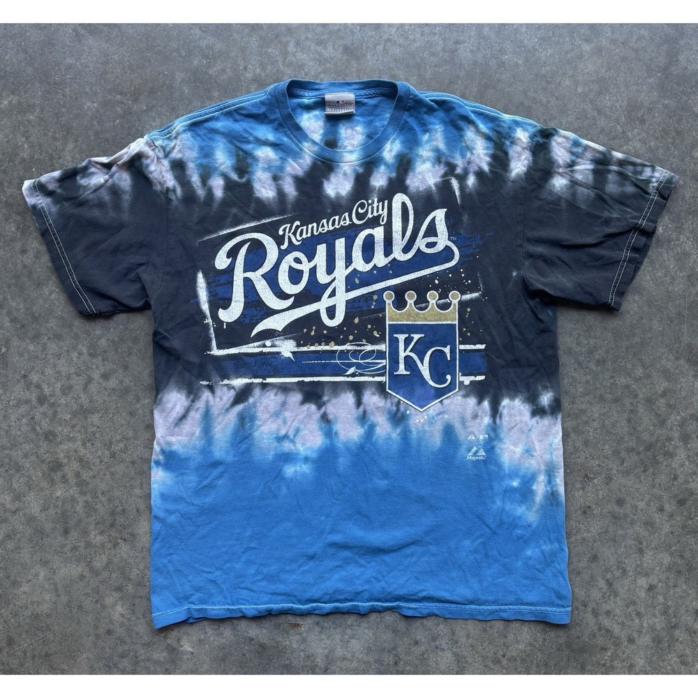 VTG Kansas City Royals T-Shirt Tie Dye Size Large MBL Tee Baseball